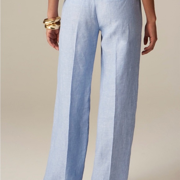 Light Blue Women's Wide-Leg Pants - Picture 2 of 4